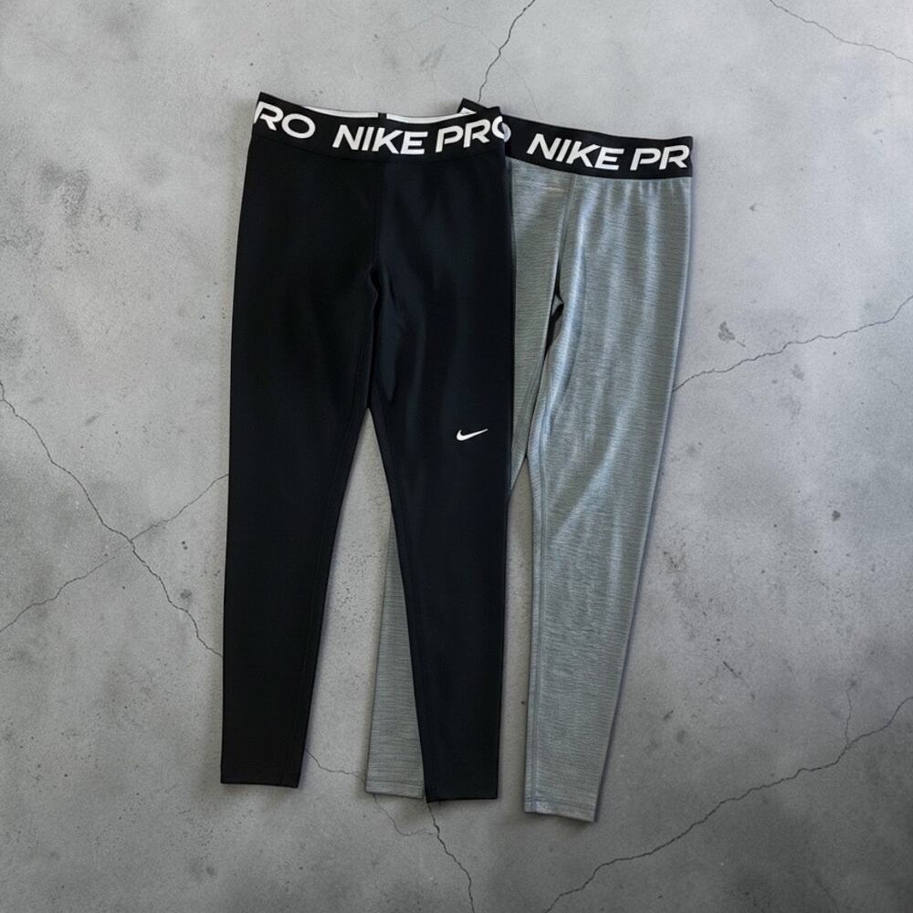 Nike Pro Dri-Fit Women’s Set of 2 Leggings Black & Gray NWOT Small Mesh Panels